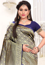 Load image into Gallery viewer, Blue Banarasi Silk Festival Wear Saree