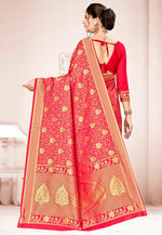 Load image into Gallery viewer, Red Banarasi Silk Saree With Blouse