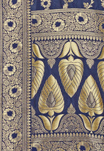 Load image into Gallery viewer, Navy Blue Banarasi Silk Festival Wear Saree