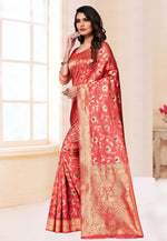 Load image into Gallery viewer, Pink Banarasi Silk Festival Wear Saree