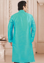Load image into Gallery viewer, Aqua Dupion Silk Kurta Pajama