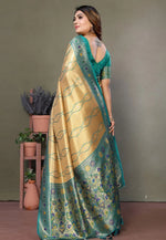 Load image into Gallery viewer, Beige Banarasi Silk Saree