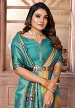 Load image into Gallery viewer, Beige Banarasi Silk Saree