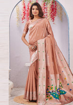 Load image into Gallery viewer, Beige Banarasi Silk Saree