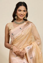 Load image into Gallery viewer, Beige Cotton Silk Paithani Saree