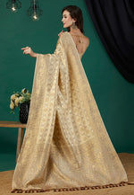 Load image into Gallery viewer, Beige Kanjivaram Silk Saree With Blouse
