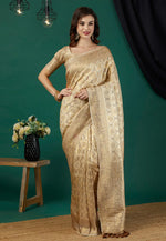 Load image into Gallery viewer, Beige Kanjivaram Silk Saree With Blouse