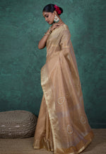 Load image into Gallery viewer, Beige Linen Saree With Blouse