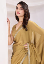 Load image into Gallery viewer, Beige Silk Lehenga Saree