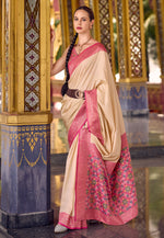 Load image into Gallery viewer, Beige Silk Saree With Blouse