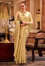 Load image into Gallery viewer, Beige Tissue Silk Saree With Blouse