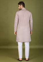 Load image into Gallery viewer, Beige Viscose Kurta Pajama With Stole