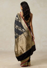 Load image into Gallery viewer, Black Banarasi Silk Saree