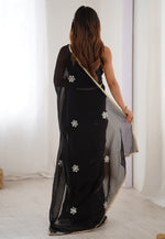 Load image into Gallery viewer, Black Chiffon Saree With Blouse