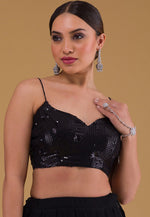 Load image into Gallery viewer, Black Georgette Lehenga Choli