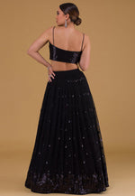 Load image into Gallery viewer, Black Georgette Lehenga Choli