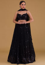 Load image into Gallery viewer, Black Georgette Lehenga Choli