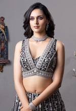 Load image into Gallery viewer, Black Georgette Readymade Lehenga Choli