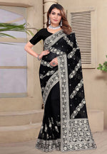 Load image into Gallery viewer, Black Georgette Saree With Blouse