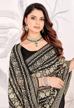 Load image into Gallery viewer, Black Georgette Saree With Blouse