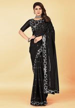Load image into Gallery viewer, Black Georgette Saree With Blouse