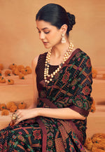 Load image into Gallery viewer, Black Georgette Saree With Blouse