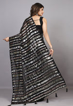 Load image into Gallery viewer, Black Georgette Sequence Saree