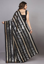 Load image into Gallery viewer, Black Georgette Sequence Saree