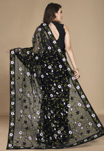 Load image into Gallery viewer, Black Net Saree With Blouse