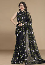 Load image into Gallery viewer, Black Net Saree With Blouse