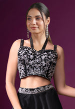 Load image into Gallery viewer, Black Satin Silk Palazzo With Crop Top