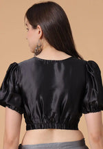 Load image into Gallery viewer, Black Satin Silk Readymade Blouse
