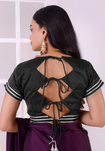 Load image into Gallery viewer, Black Satin Silk Readymade Blouse