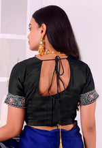 Load image into Gallery viewer, Black Satin Silk Readymade Blouse