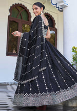 Load image into Gallery viewer, Black Silk Lehenga Choli