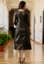 Load image into Gallery viewer, Black Silk Long Tunic