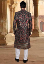 Load image into Gallery viewer, Black Silk Pakistani Sherwani