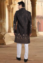 Load image into Gallery viewer, Black Silk Pakistani Sherwani