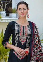 Load image into Gallery viewer, Black Silk Readymade Pant Style Suit