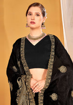 Load image into Gallery viewer, Black Silk Saree With Blouse