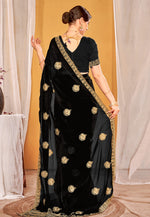 Load image into Gallery viewer, Black Silk Saree With Blouse