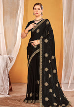 Load image into Gallery viewer, Black Silk Saree With Blouse