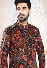 Load image into Gallery viewer, Black Suede Indo Western Suit