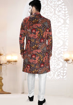 Load image into Gallery viewer, Black Suede Indo Western Suit