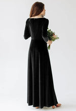 Load image into Gallery viewer, Black Velvet Gown