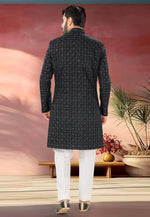 Load image into Gallery viewer, Black Velvet Indo Western Sherwani