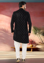Load image into Gallery viewer, Black Velvet Indo Western Sherwani