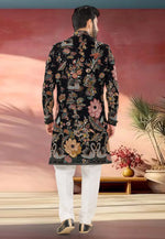 Load image into Gallery viewer, Black Velvet Indo Western Sherwani