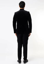 Load image into Gallery viewer, Black Velvet Jodhpuri Suit
