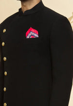 Load image into Gallery viewer, Black Velvet Jodhpuri Suit